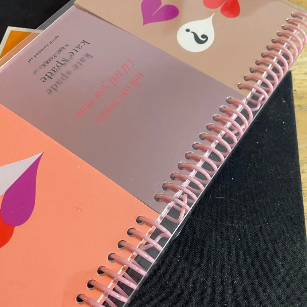 Kate Spade Heart Lips Spiral Notebook Set of 3 Super Cute, Pocket Size NEW NWT